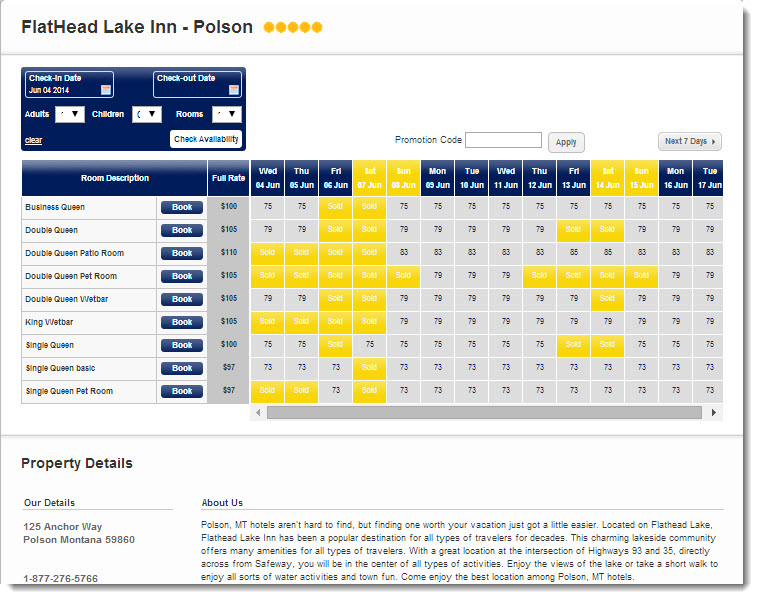 Flatheat Lake Inn Booking Page Image