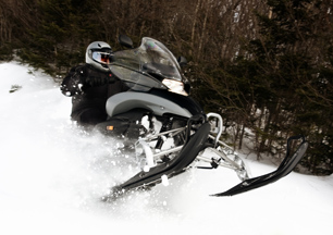 Snowmobiling at Flathead Lake